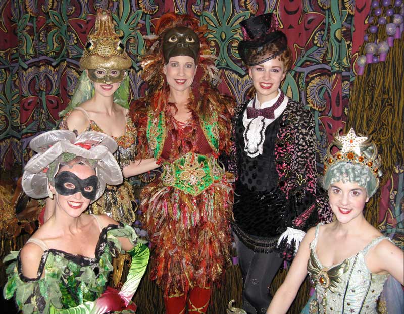 Laurie with the Phantom of the Opera Masquerade dancers